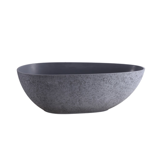 65” Freestanding Solid Surface Soaking Bathtub for Bathroom