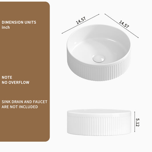 Art Ceramic Wash Basin , White Porcelain Vessel Sink