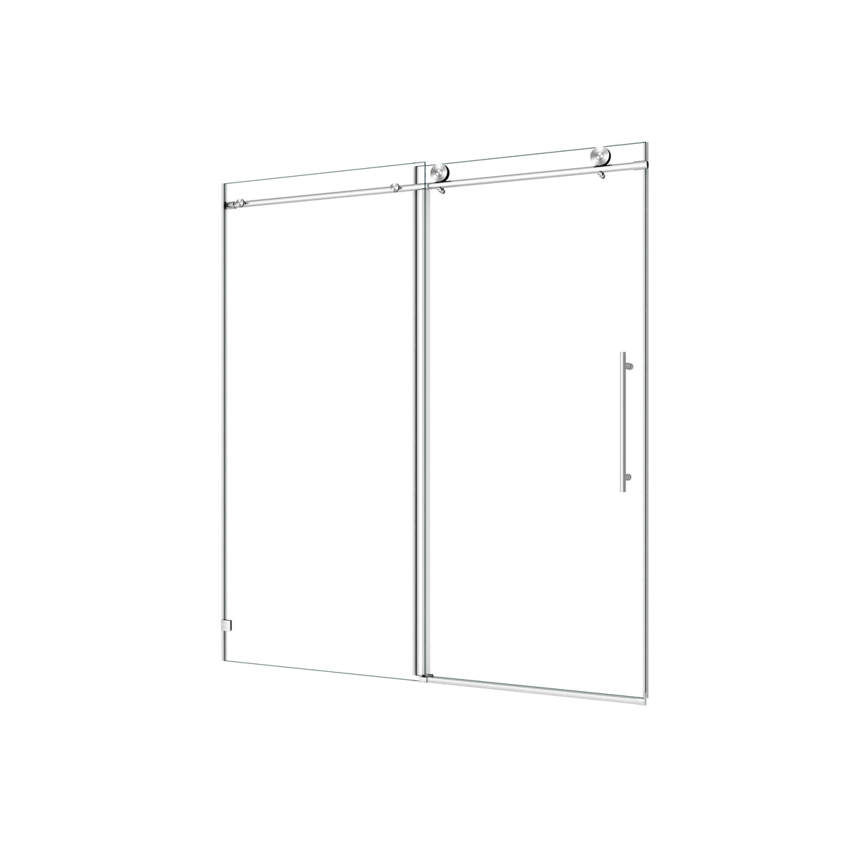 76"H Frameless One Fixed and One Shifted Shower Door , 5/16" (8mm) SGCC Glass