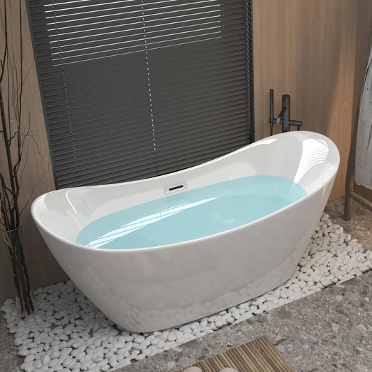 67 "Acrylic Double-Slipper Freestanding Tub
