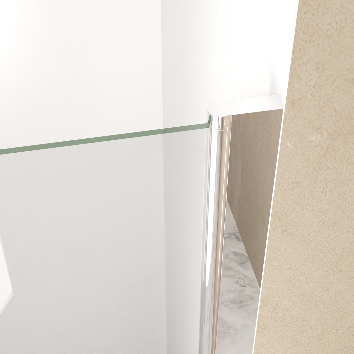 72" H Pivot Shower Door With 1/4" Clear Tempered Glass
