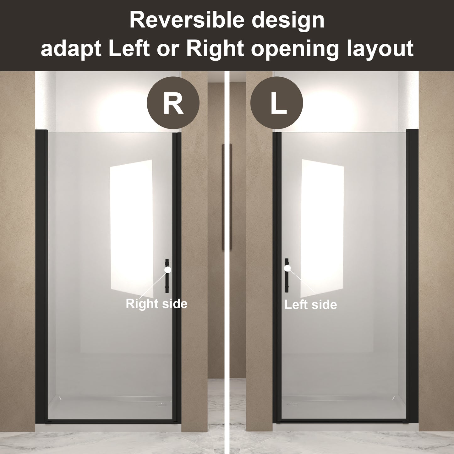 28"W x 72"H Pivot Shower Door