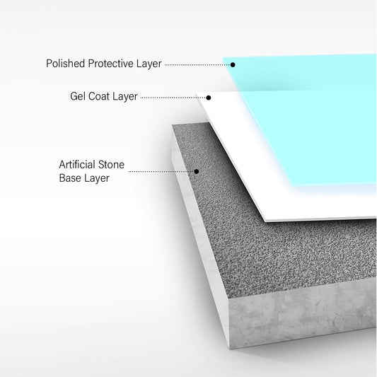 Freestanding Soaking Solid Surface Bathtub in White