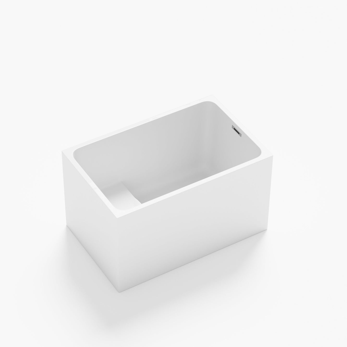 White rectangular planter on a white background