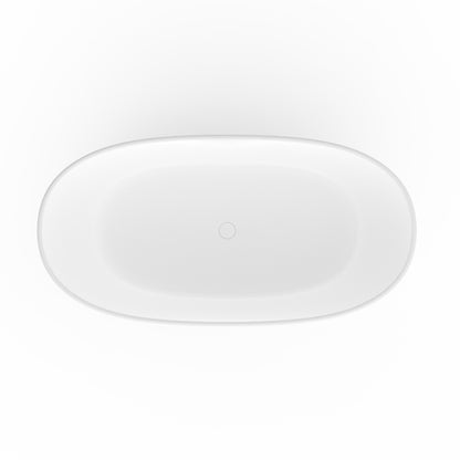 Luxury Contemporary Solid Surface Stone Resin Freestanding Bathtub in Matte White