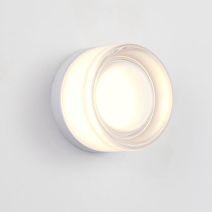 Modern White Round Glass LED Wall Sconce, 8W Warm White Wall Light for Living Room, Bedroom, Hallway & Bathroom