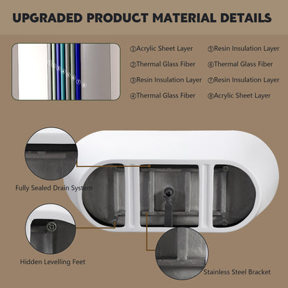 59"-67" Acrylic Freestanding Tub