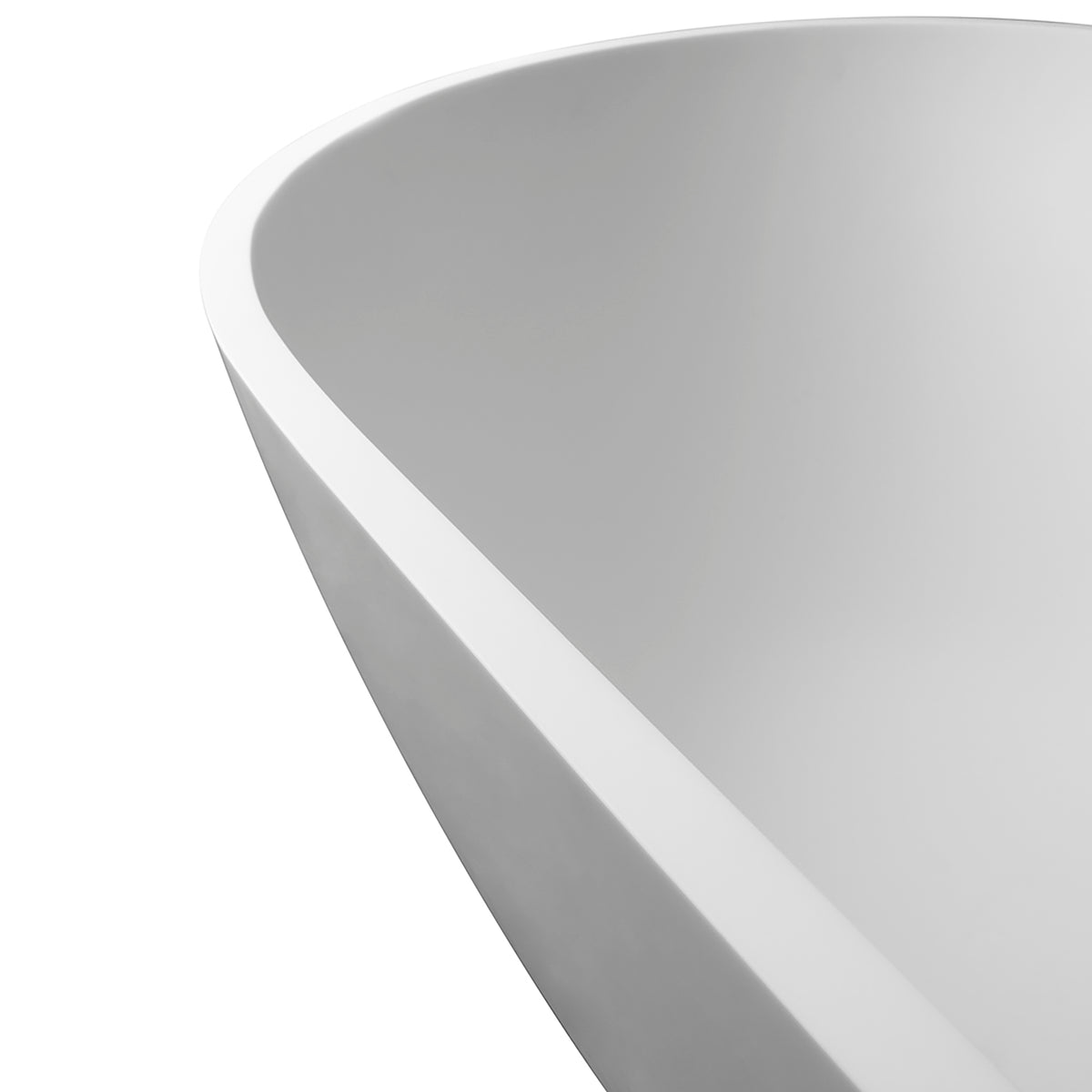 59" Solid Surface Freestanding Soaking Bathtub, Matte White — view 5