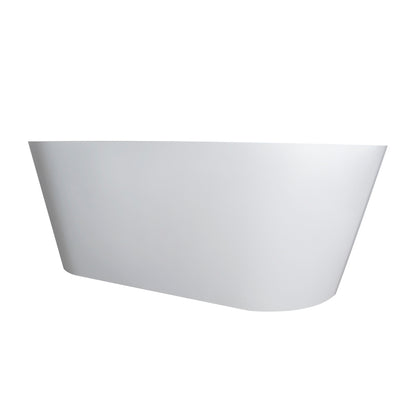 63” Freestanding Solid Surface Soaking Bathtub For Bathroom