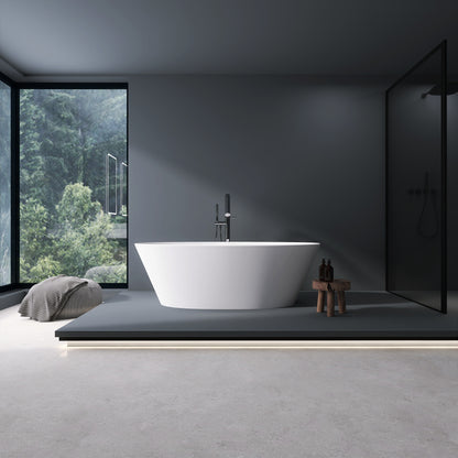 66.9“ Freestanding Solid Surface Soaking Bathtub for Bathroom