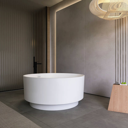 49” round shape freestanding solid surface soaking bathtub for bathroom