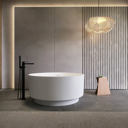 49” round shape freestanding solid surface soaking bathtub for bathroom