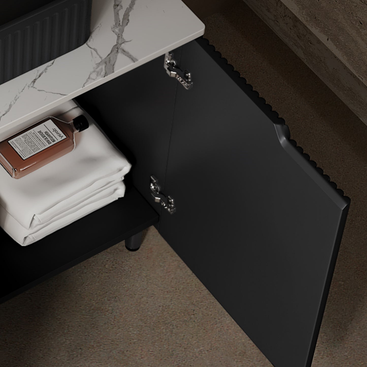 30" Bathroom Vanity with Black Ceramic Basin