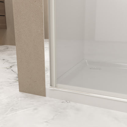 72" H Pivot Shower Door With 1/4" Clear Tempered Glass