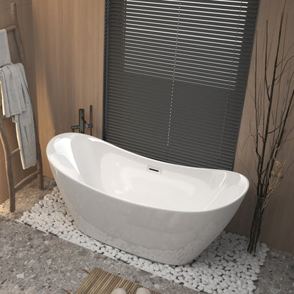 67 "Acrylic  Double-Slipper Freestanding Tub