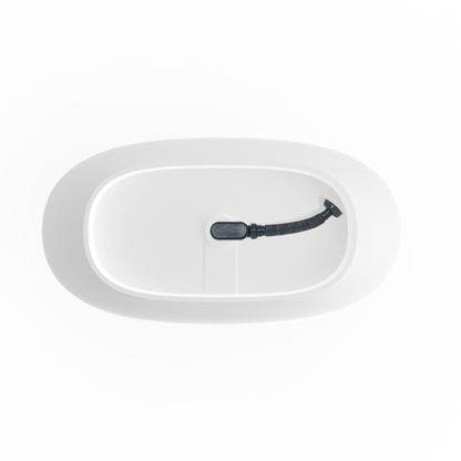 Luxury Contemporary Solid Surface Stone Resin Freestanding Bathtub in Matte White