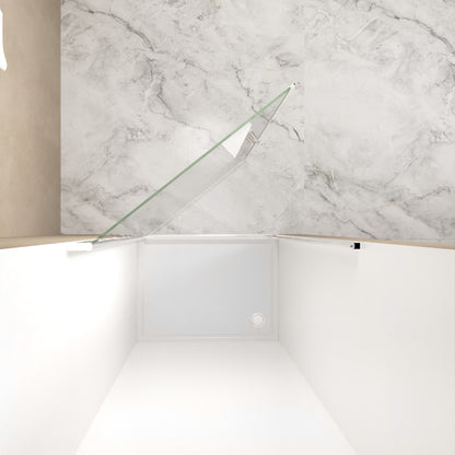 72" H Pivot Shower Door With 1/4" Clear Tempered Glass