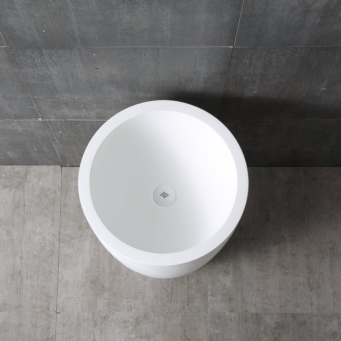 Solid Surface Circular Pedestal Bathroom Sink