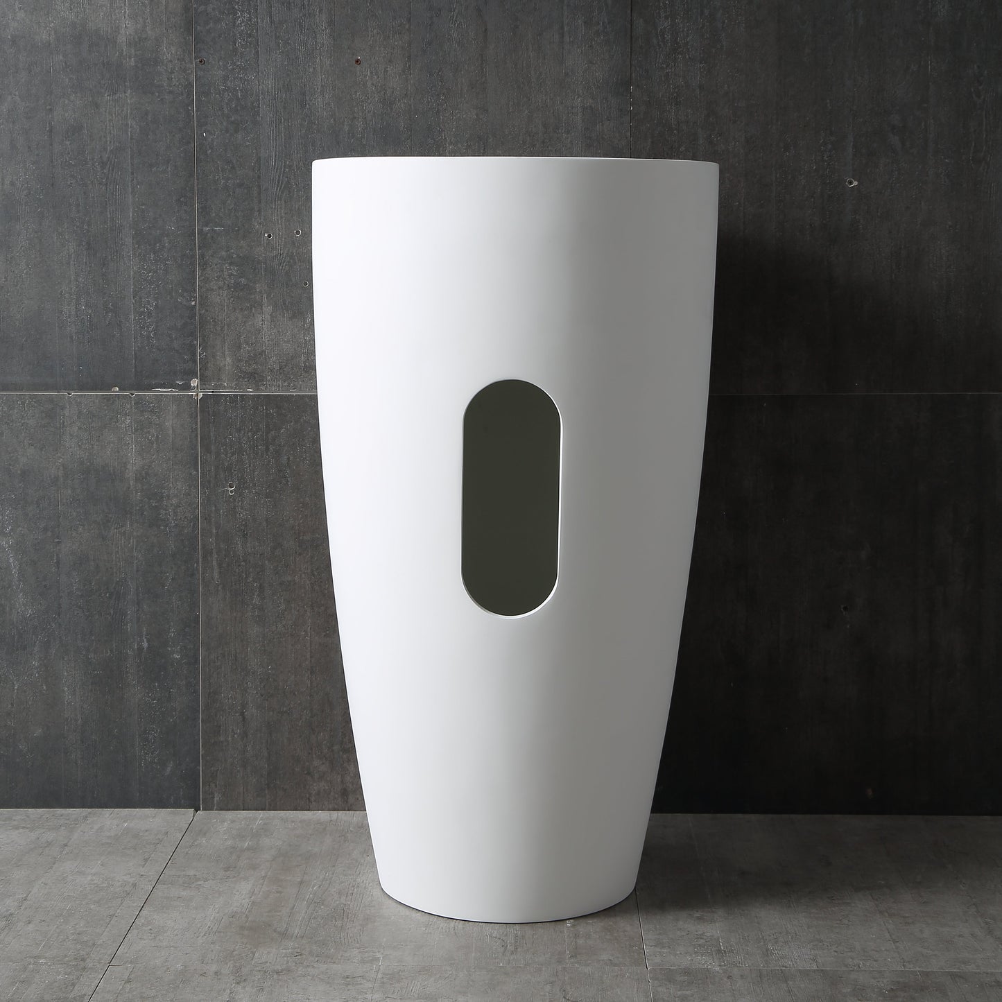 Solid Surface Circular Pedestal Bathroom Sink