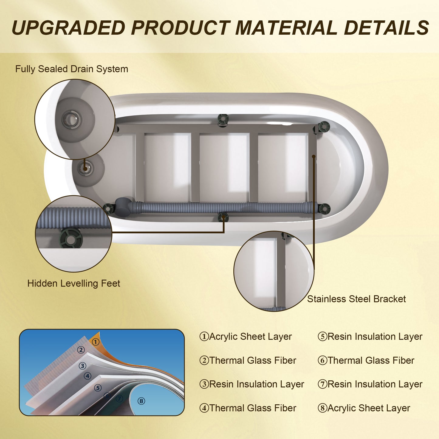 59" Freestanding Slipper Bathtub