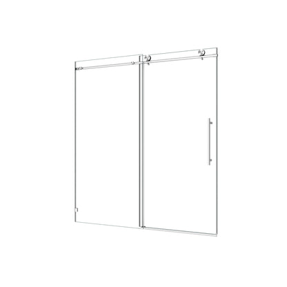 76"H Frameless One Fixed and One Shifted Shower Door , 5/16" (8mm) SGCC Glass