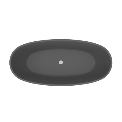 65.2” Freestanding Solid Surface Soaking Bathtub for Bathroom