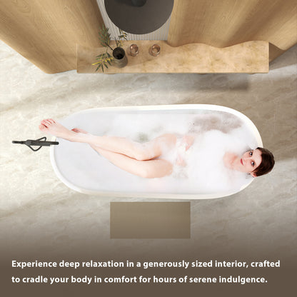 59" Freestanding Slipper Bathtub