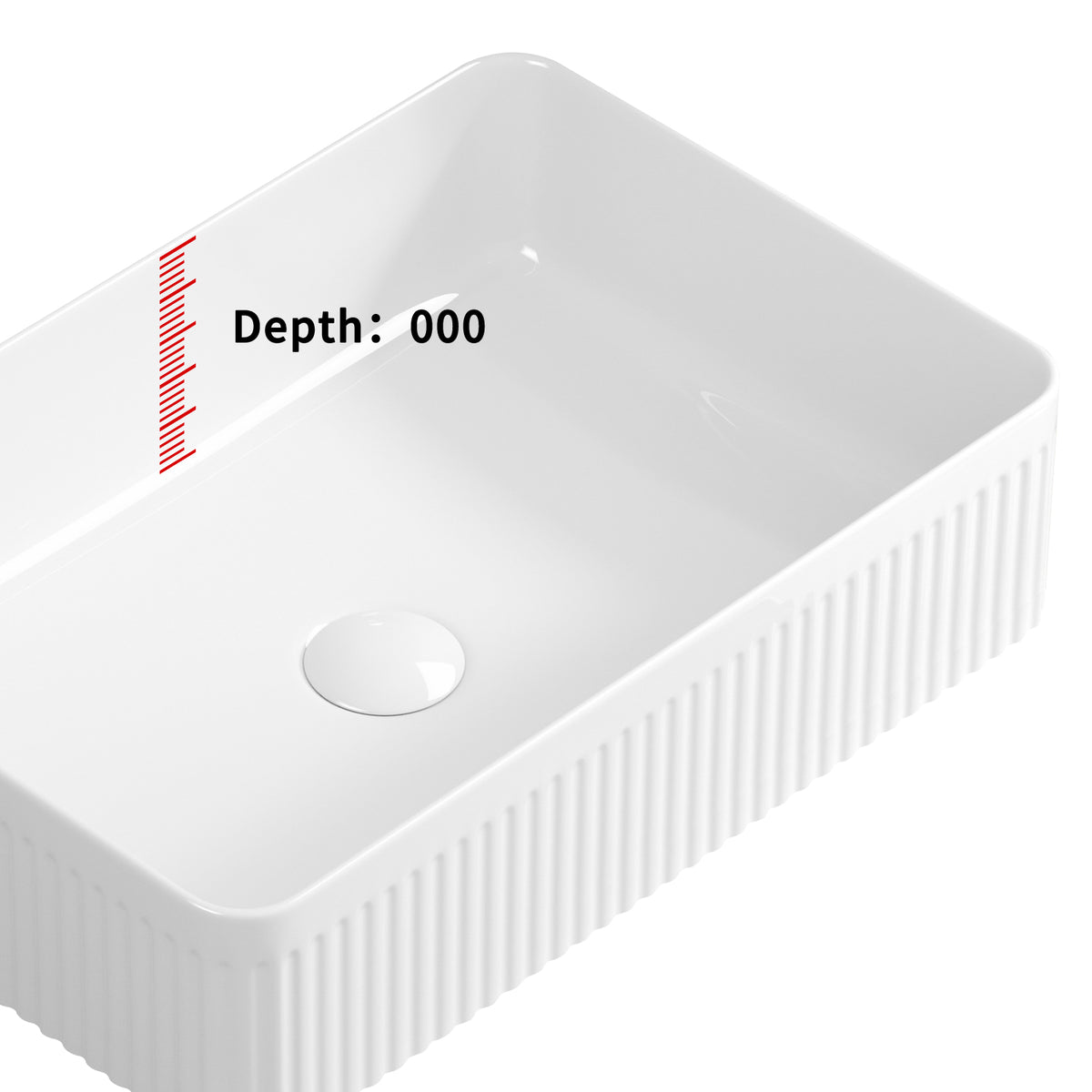 19" Ceramic Modern Bathroom Vanity Sink Rectangle