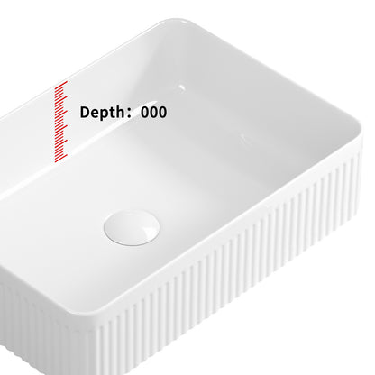 19" Ceramic Modern Bathroom Vanity Sink Rectangle