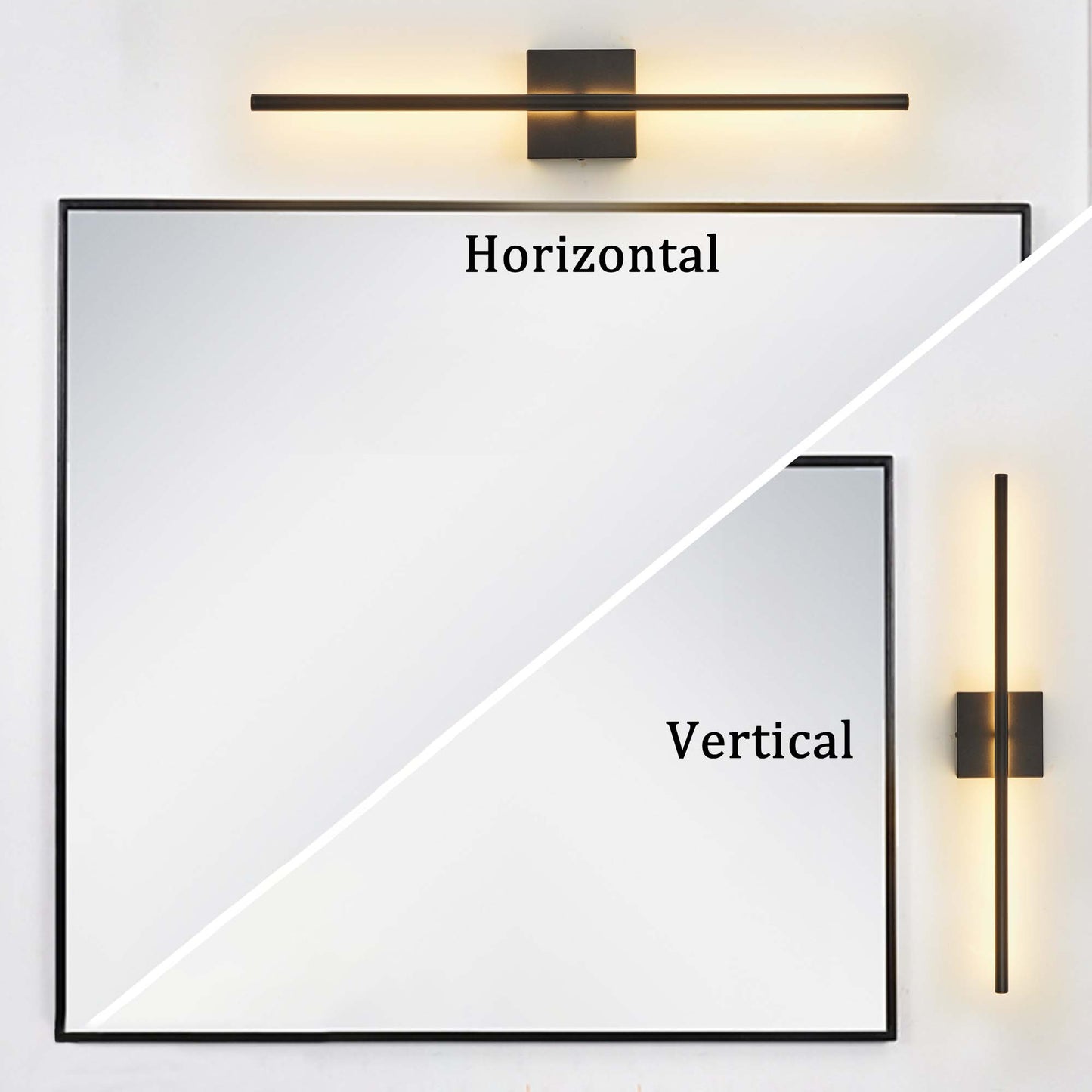 Matte Black LED Wall Sconce Set of 2 - Dimmable with Remote, 12W Hardwired Indoor Lights for Bedroom Hallway Living Room