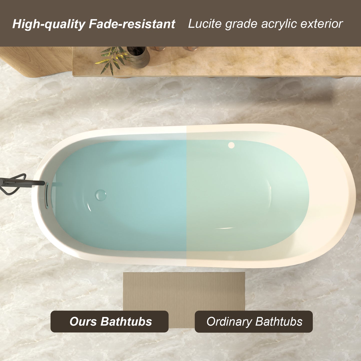 59" Freestanding Slipper Bathtub