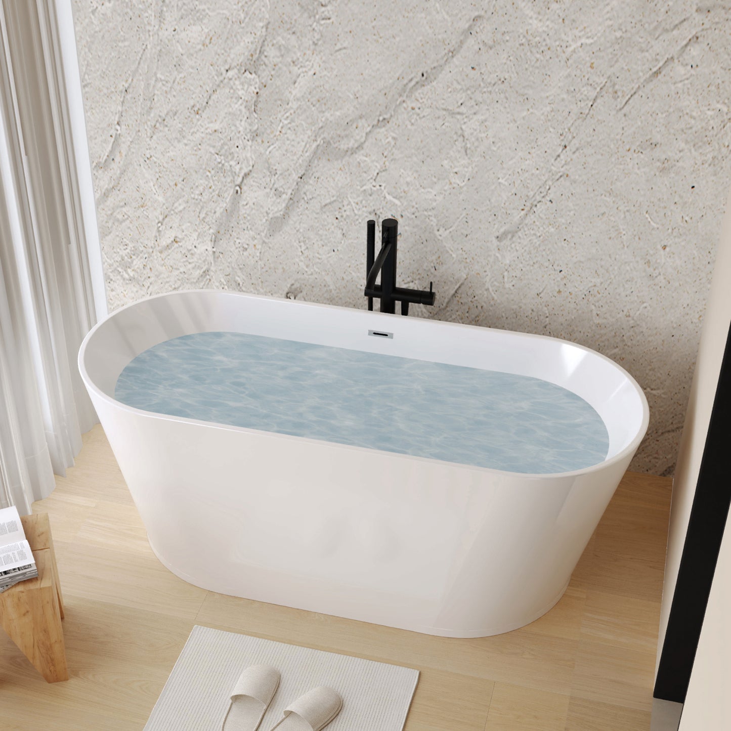 59"-67" Acrylic Freestanding Tub