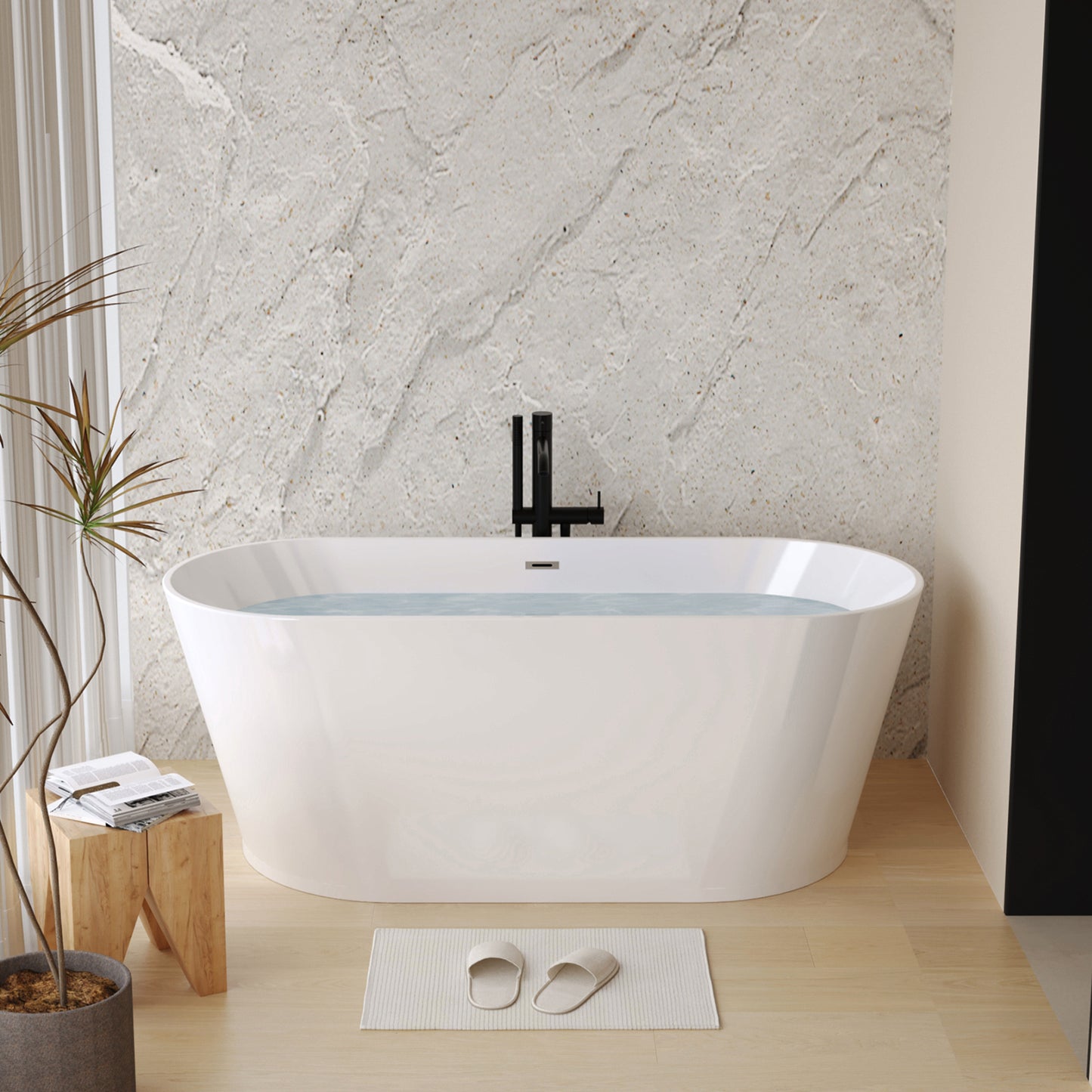59"-67" Acrylic Freestanding Tub