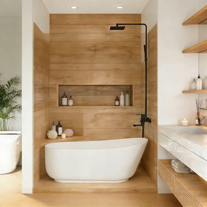 67" Solid Surface & Stone Resin Oval Soaking Bathtub with Overflow Drain for the Bathroom