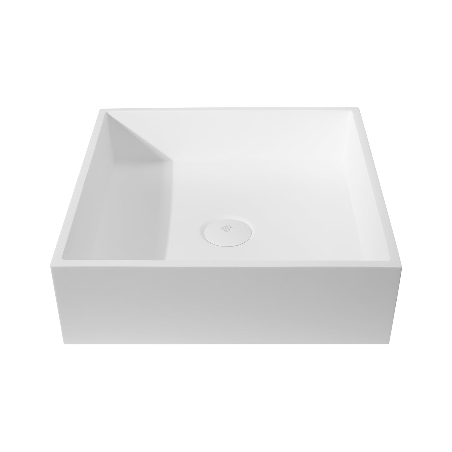 Matte White Rectangular Vessel Bathroom Sink