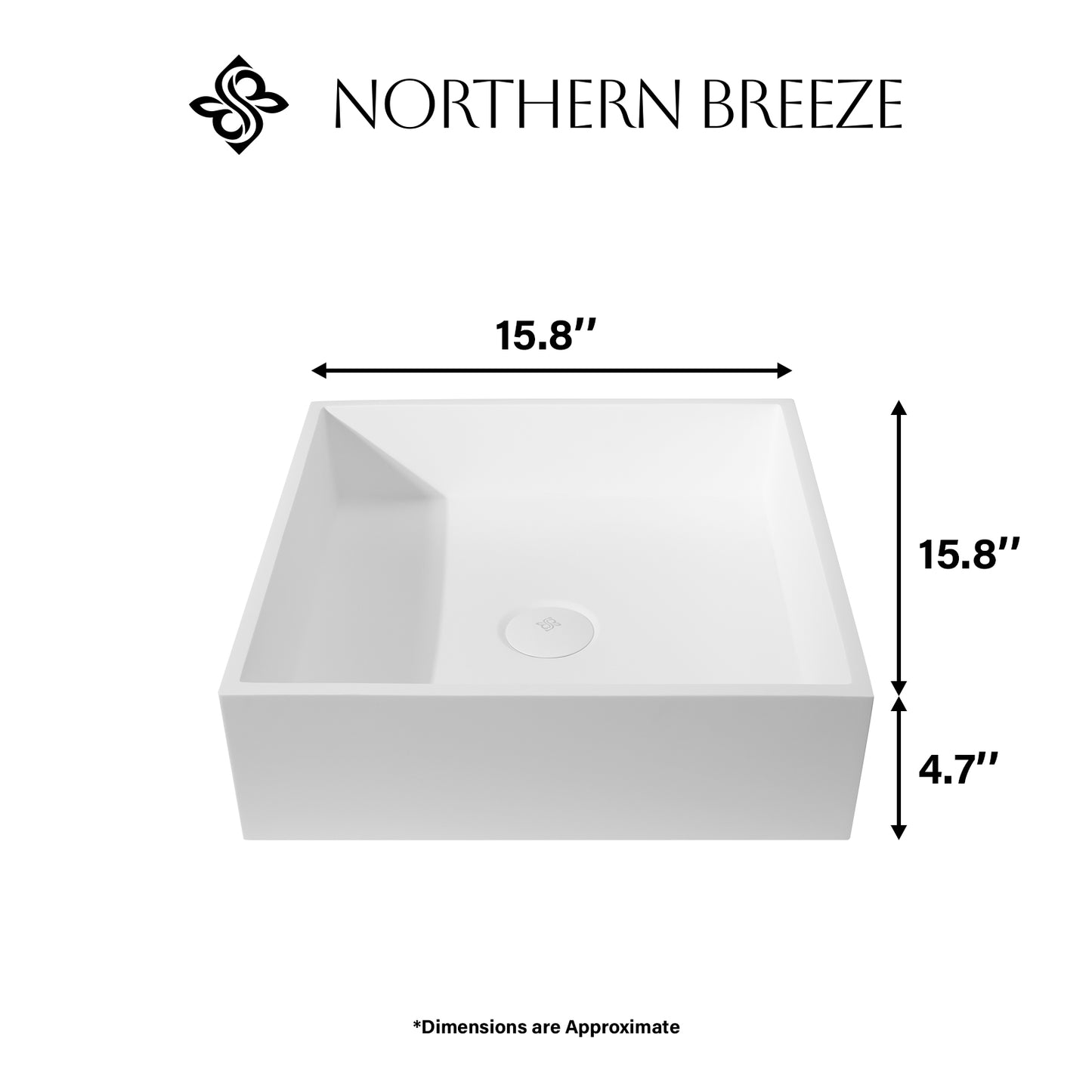 Matte White Rectangular Vessel Bathroom Sink