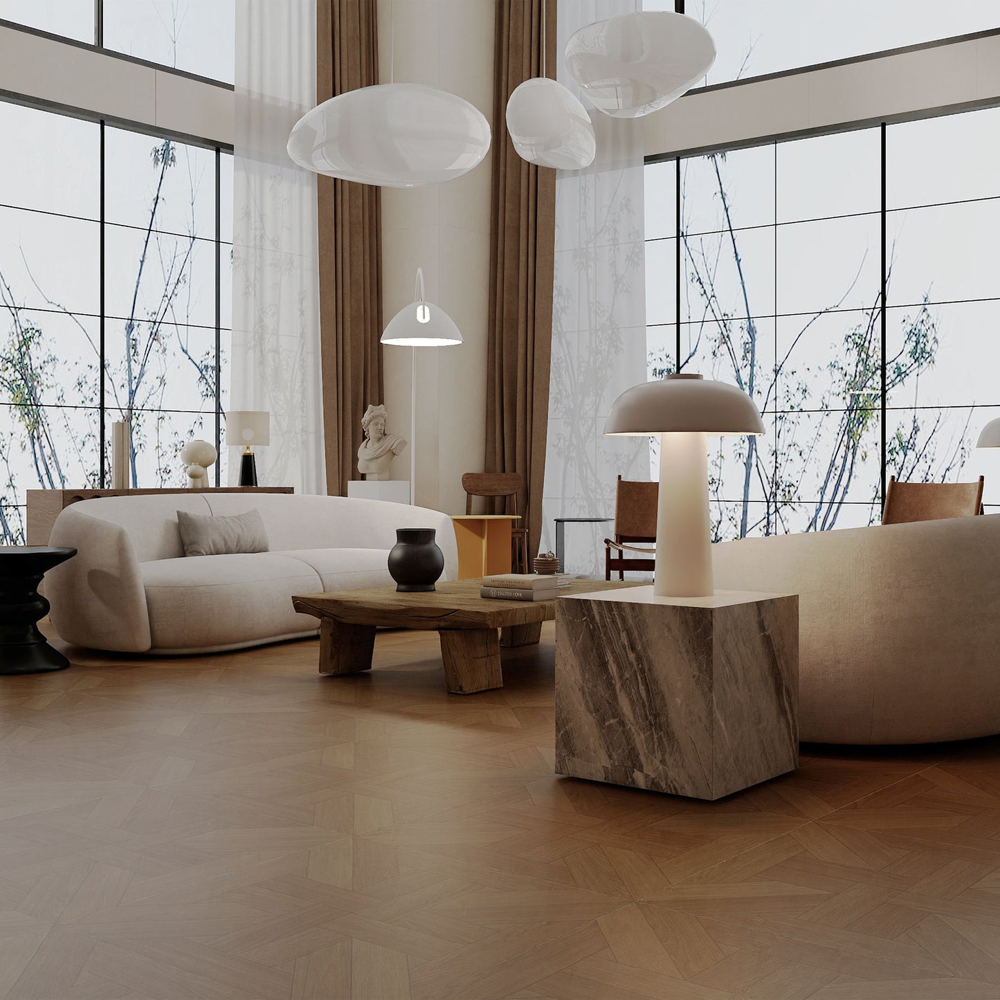 CROSS WOOD 32''×32'' Porcelain Wood Look Wall & Floor Tile