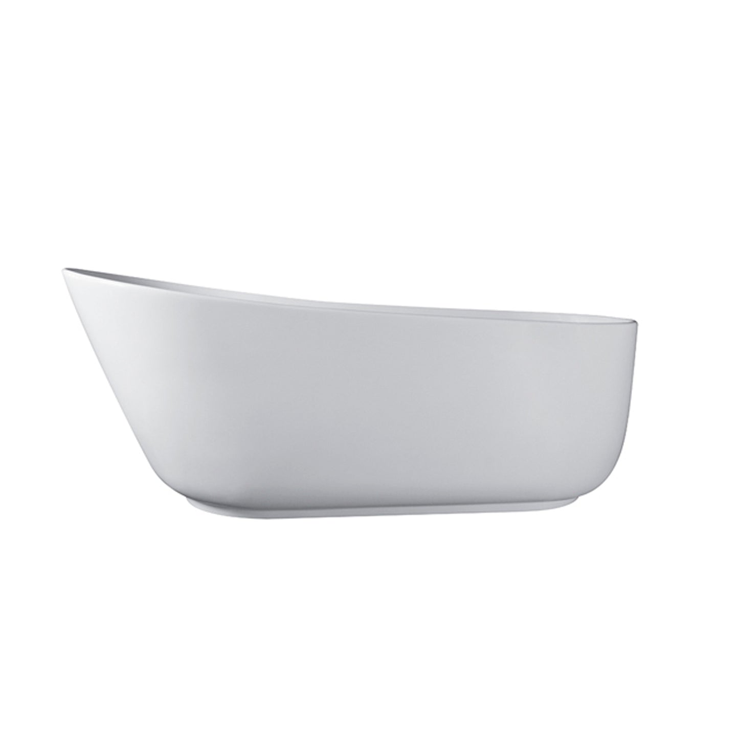 67" Solid Surface & Stone Resin Oval Soaking Bathtub with Overflow Drain for the Bathroom