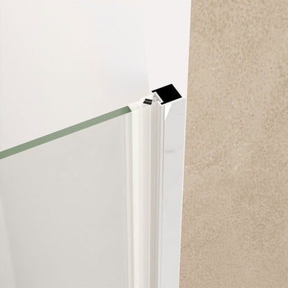 72" H Bifold Shower Door With 1/4" Clear Tempered Glass