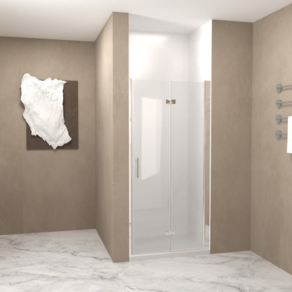 72" H Bifold Shower Door With 1/4" Clear Tempered Glass