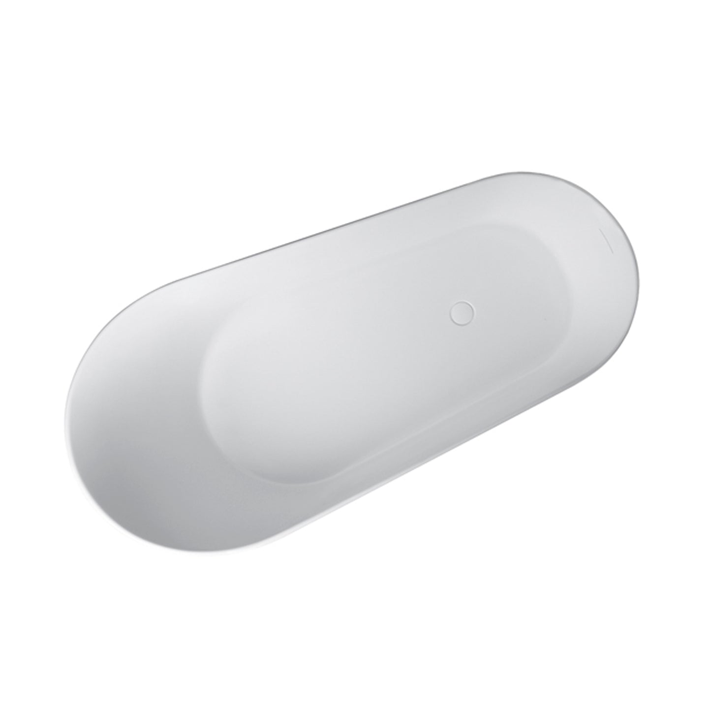 67" Solid Surface & Stone Resin Oval Soaking Bathtub with Overflow Drain for the Bathroom