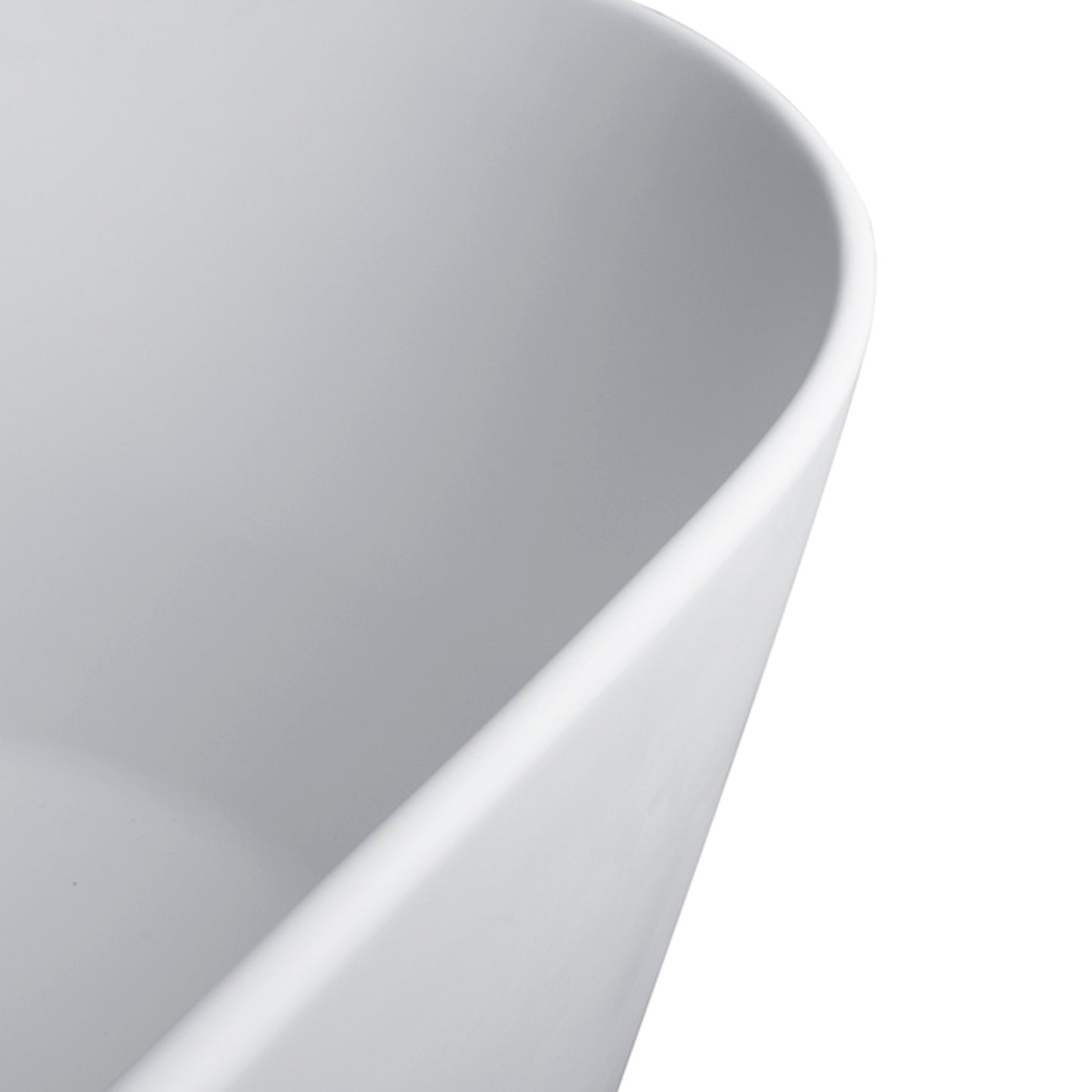 67" Solid Surface & Stone Resin Oval Soaking Bathtub with Overflow Drain for the Bathroom