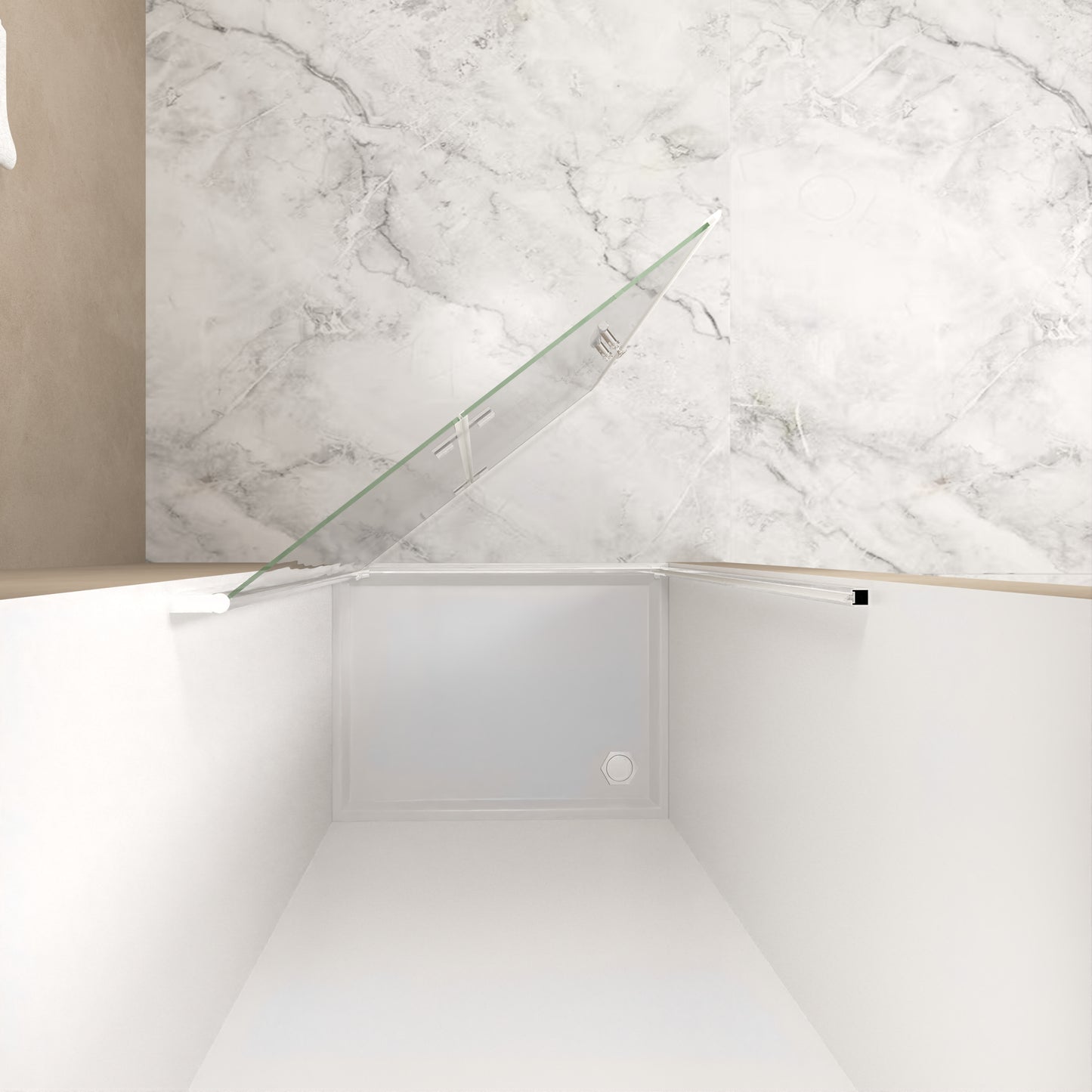 72" H Bifold Shower Door With 1/4" Clear Tempered Glass