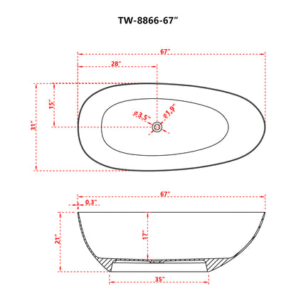 Freestanding Soaking Solid Surface Bathtub