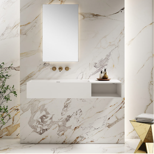 47'' Solid Surface Bathroom Wall-mount Sinks