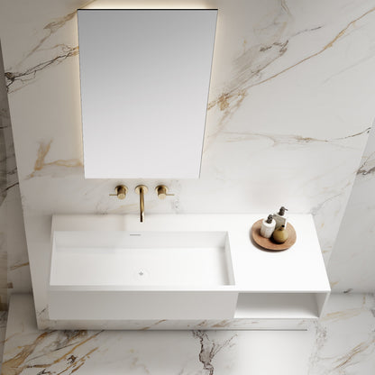 47'' Solid Surface Bathroom Wall-mount Sinks