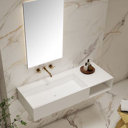 47'' Solid Surface Bathroom Wall-mount Sinks