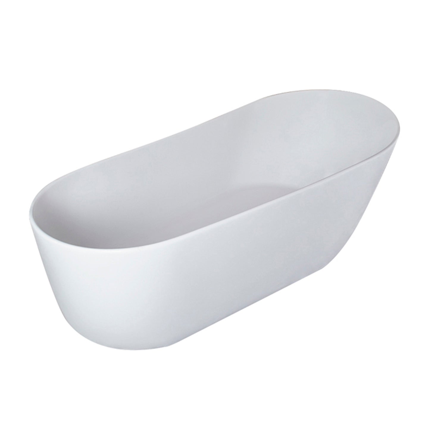 67" Solid Surface & Stone Resin Oval Soaking Bathtub with Overflow Drain for the Bathroom