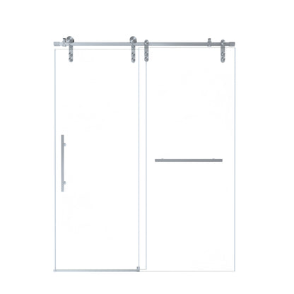 frameless sliding shower door in a 44 to 48 inch opening