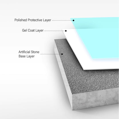 63'' x 30''Freestanding Soaking Solid Surface Bathtub in White  Double Bathtub